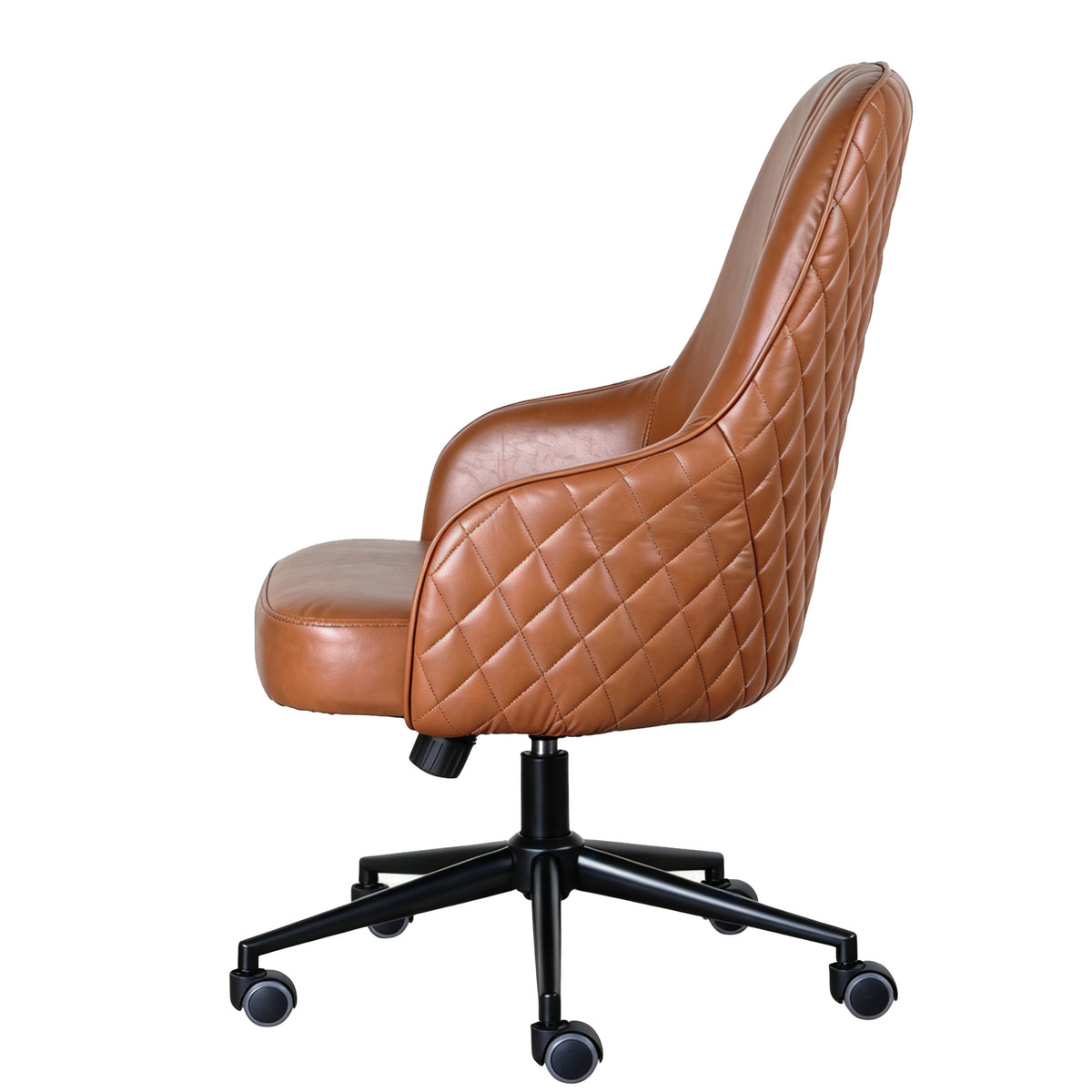 Montrose Tan PU office chair, side view