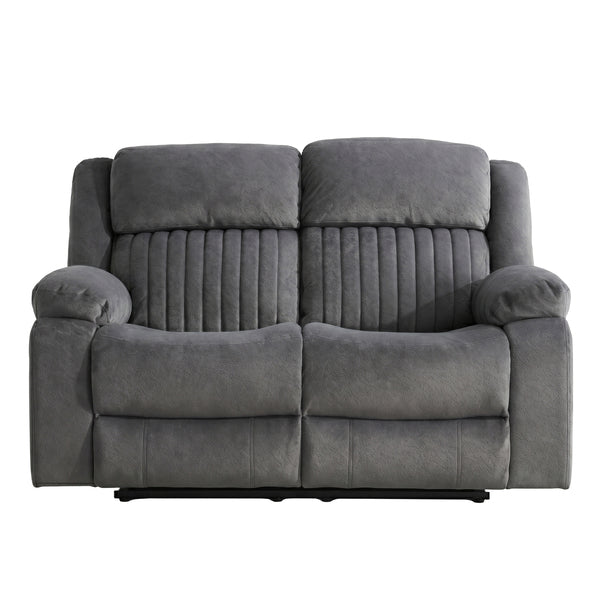 Morgan 2 Seater Electric Recliner Sofa in Slate Grey, front view with the footrests closed