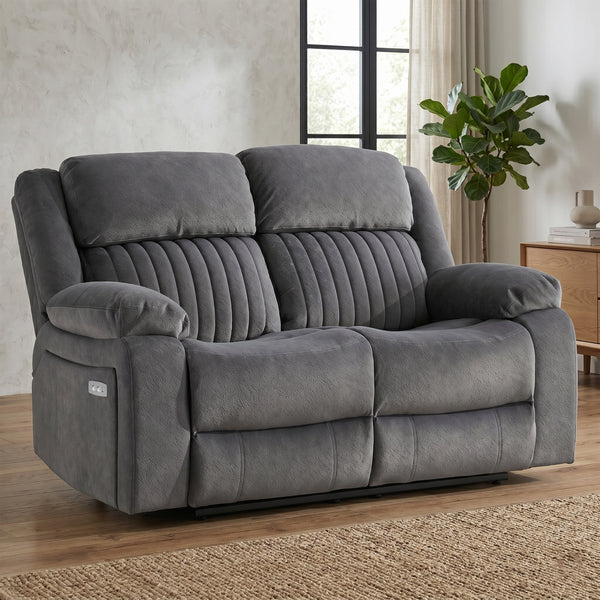 Morgan 2 Seater Electric Recliner Sofa in Slate Grey, in a living room setting