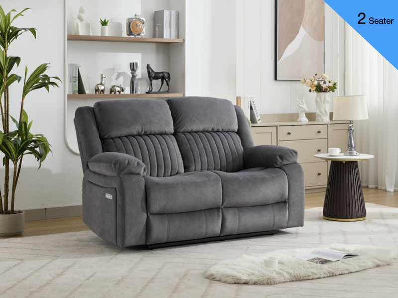 Morgan 2 Seater Electric Recliner Sofa in Slate Grey, shown in the supplier's promotional product image