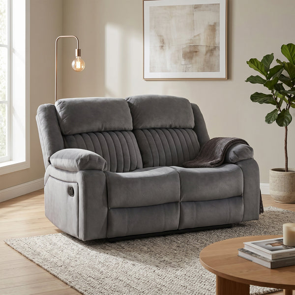 Morgan 2 Seater Manual Recliner Sofa in Slate Grey, in an alternative living room setting