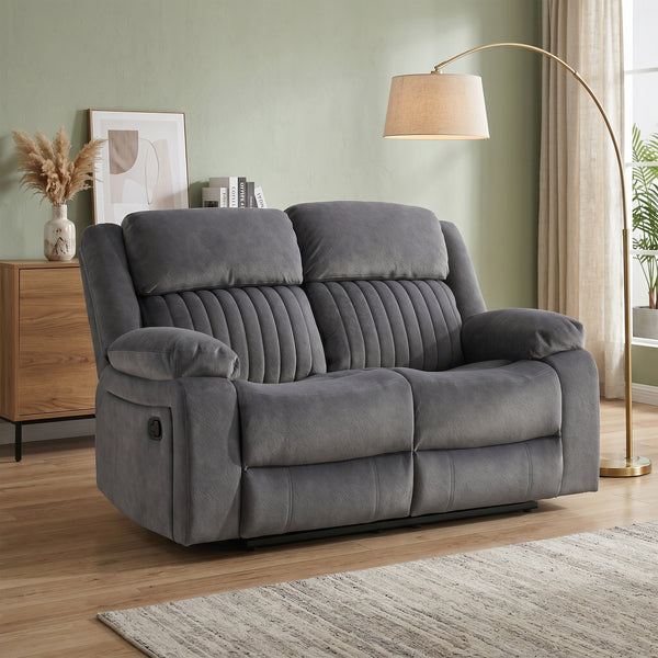 Morgan 2 Seater Manual Recliner Sofa in Slate Grey, in a living room setting