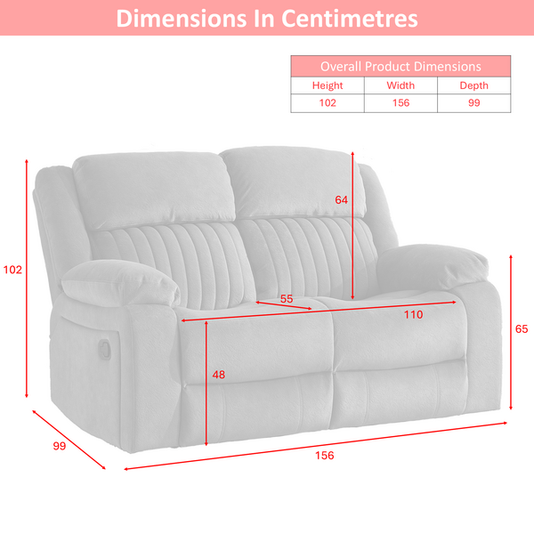 Morgan two seater recliner dimensions