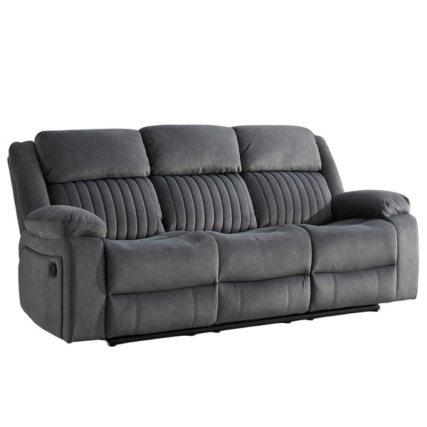 Morgan 3+2 Manual Recliner Suite in Slate Grey, 3-seater sofa shown from the front