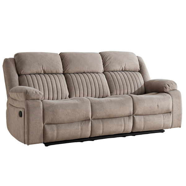 Morgan 3+2 Manual Recliner Suite in Taupe, 3-seater sofa shown from the front