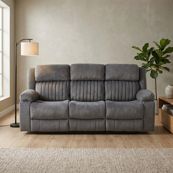 Morgan 3 Seater Electric Recliner Sofa in Slate Grey, in an alternative living room setting