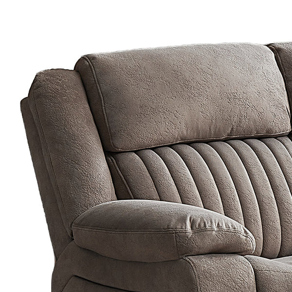 Morgan taupe electric recliner corner sofa backrest detail