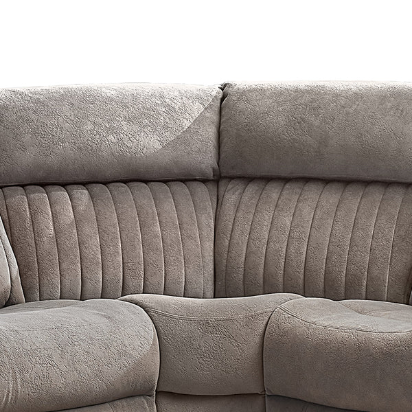 Morgan taupe electric recliner corner sofa seat cushion detail