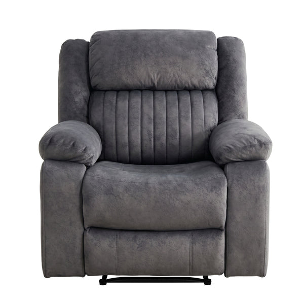Morgan Electric Recliner Armchair in Slate Grey, front view with the footrests closed