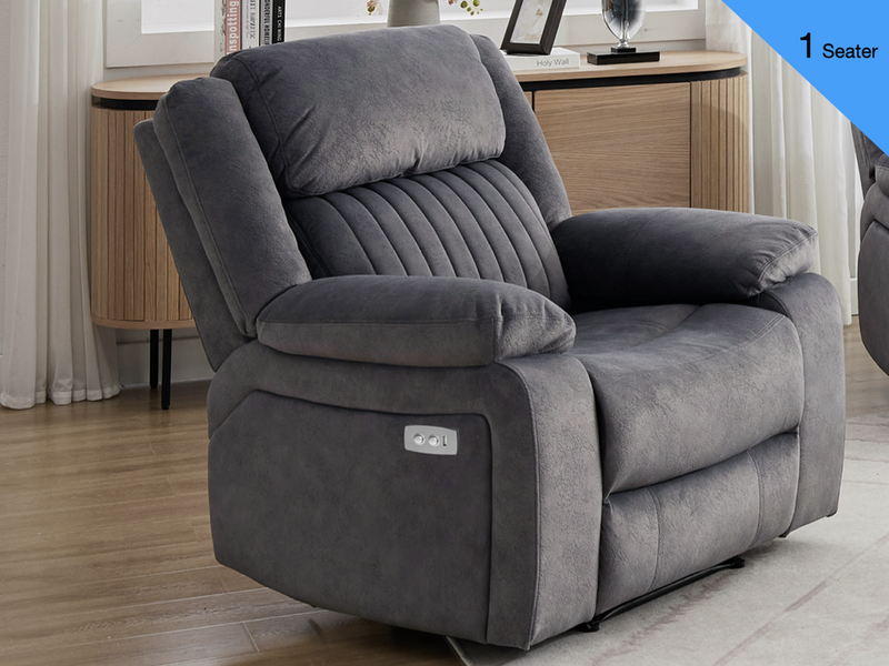 Morgan Electric Recliner Armchair in Slate Grey, shown in the supplier's promotional product image