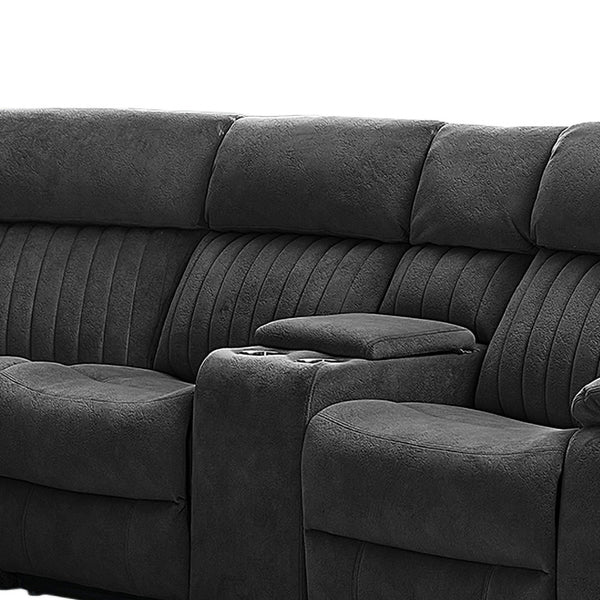 Morgan Iron manual recliner corner sofa centre section detail