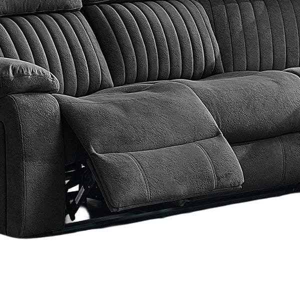 Morgan Iron manual recliner corner sofa extended footrest detail