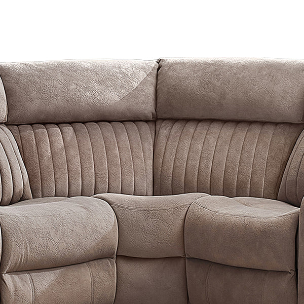 Morgan taupe manual recliner corner sofa seat cushion detail