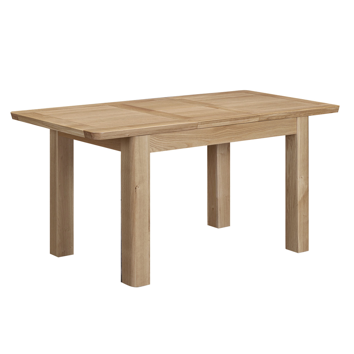 Treviso 120-160 cm oak dining extended table angled view