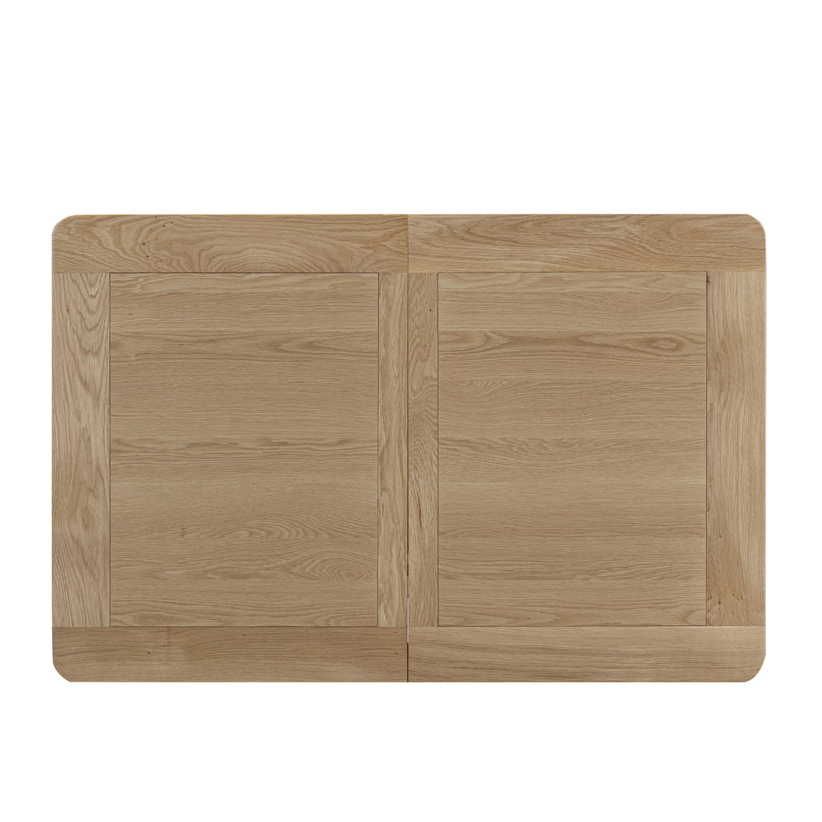 Treviso 120-160 cm oak dining closed tabletop view