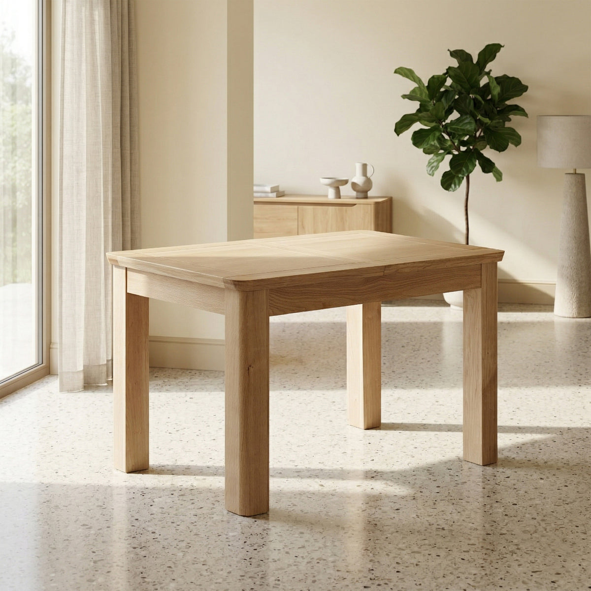 Treviso 120-160 cm oak dining closed table in a room