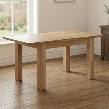 Treviso 120-160 cm oak dining extended table in a room
