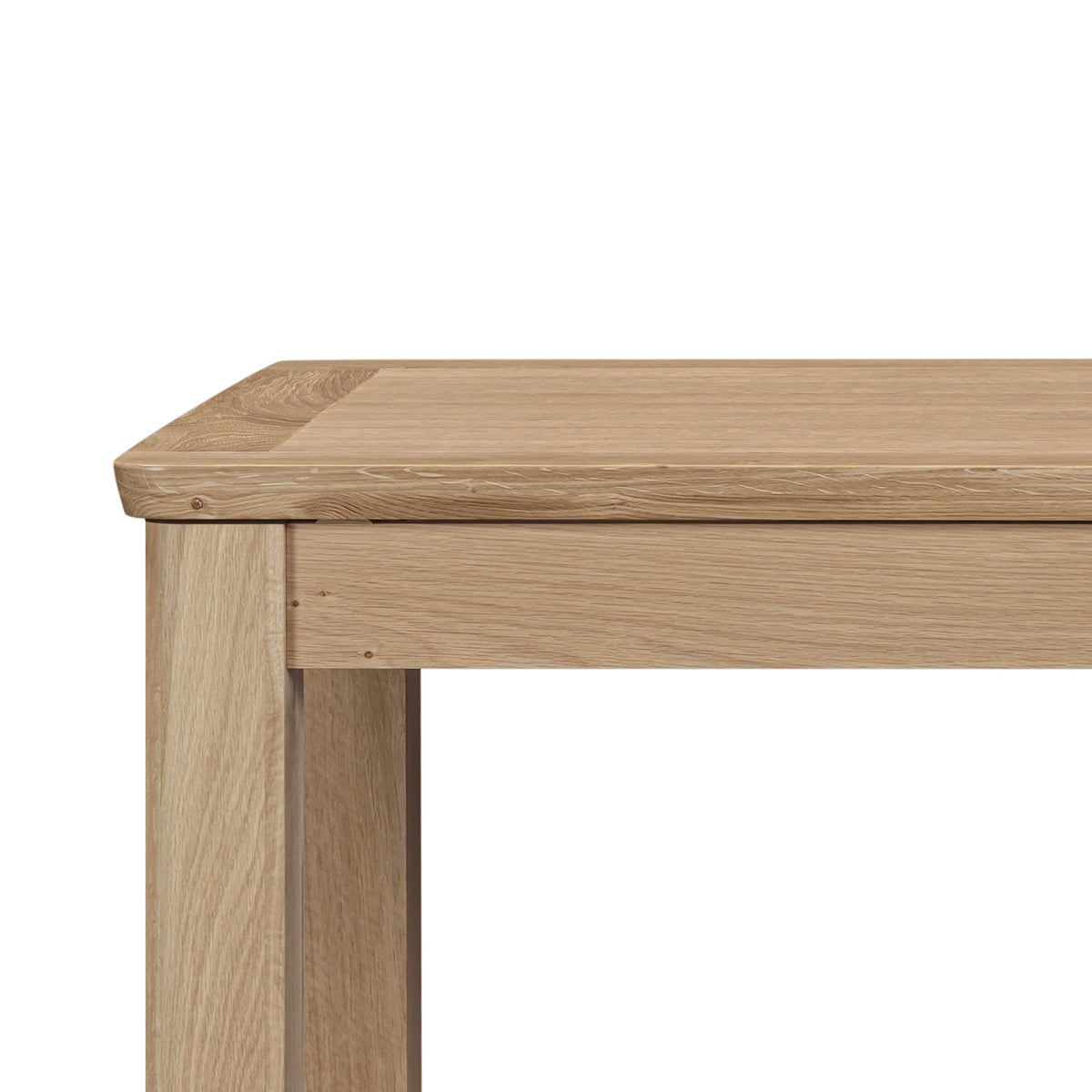 Treviso 160-200 cm oak dining rounded corner and leg detail