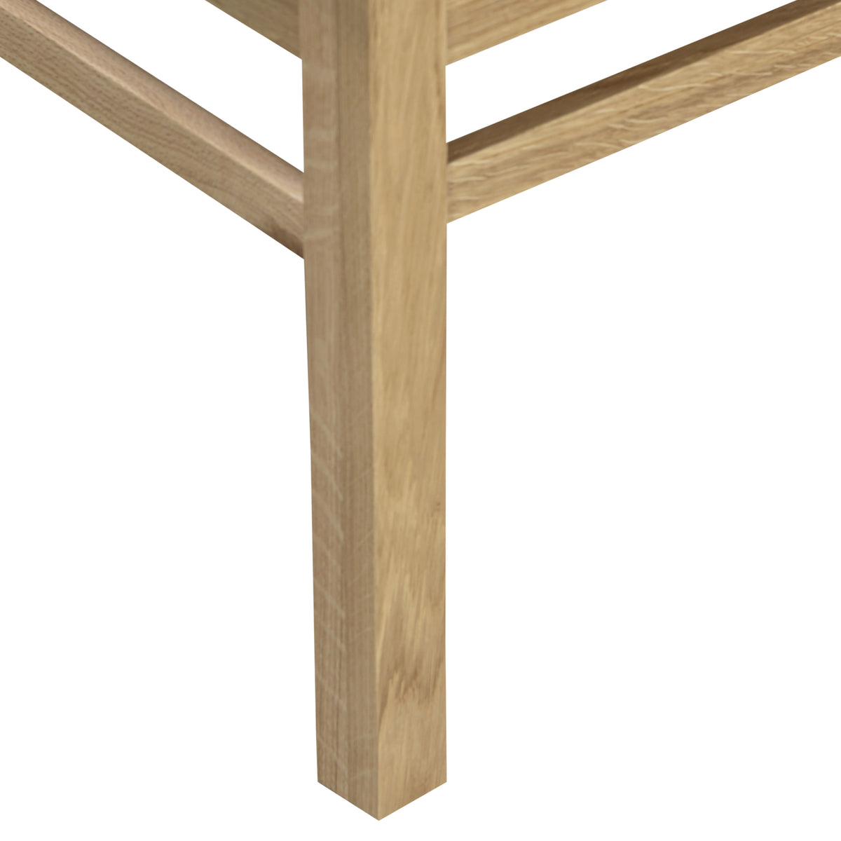 Treviso oak dining oak leg and stretcher detail