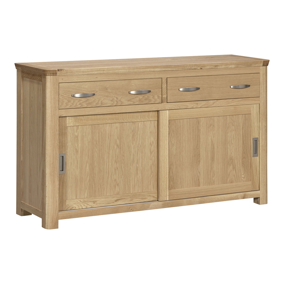 Treviso oak Sliding Door Sideboard, angled view