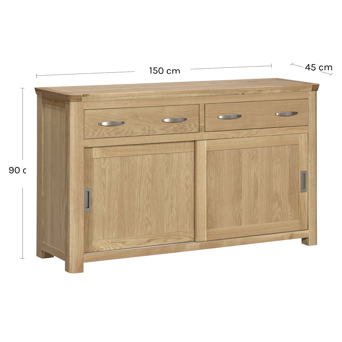 Treviso oak Sliding Door Sideboard, dimension diagram
