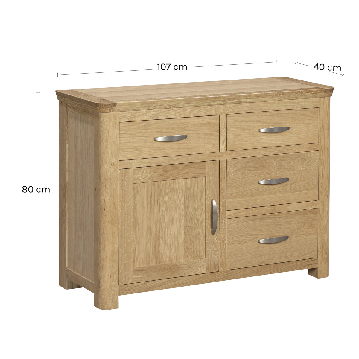 Treviso oak Small Sideboard, dimension diagram