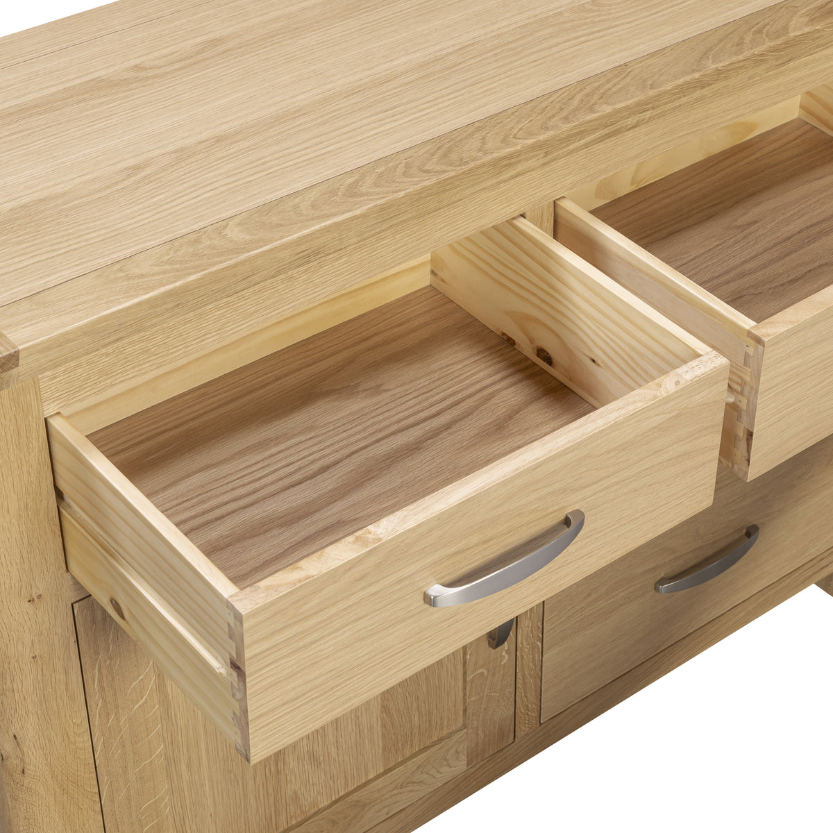 Treviso oak Small Sideboard, dovetailed drawer detail