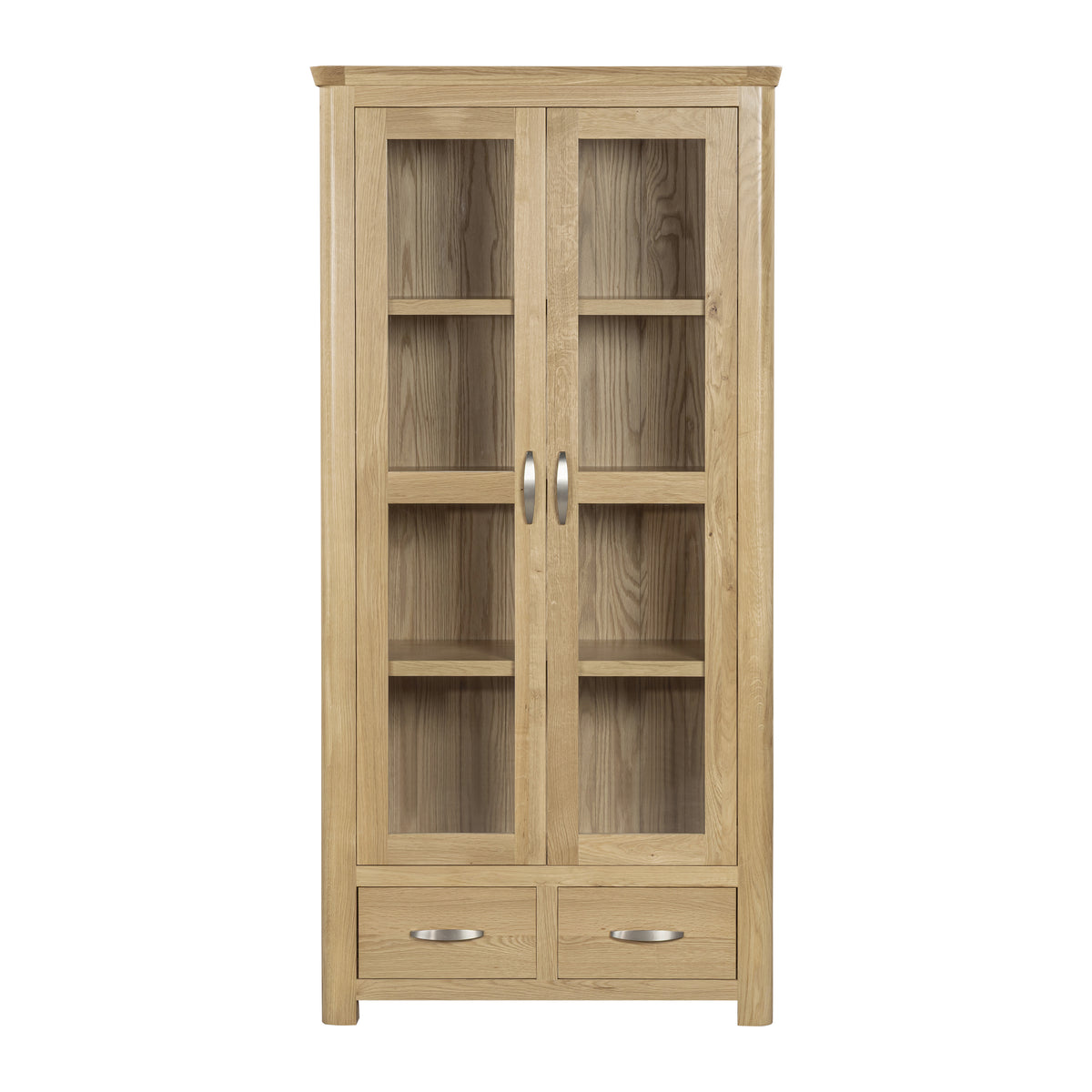 Treviso oak High Display Cabinet, front view
