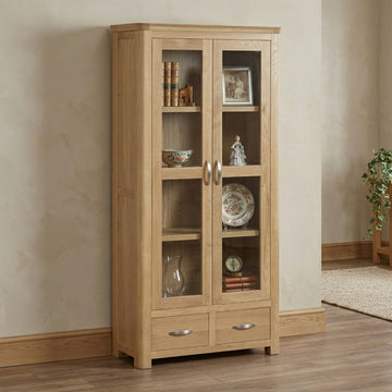 Treviso oak High Display Cabinet, room setting