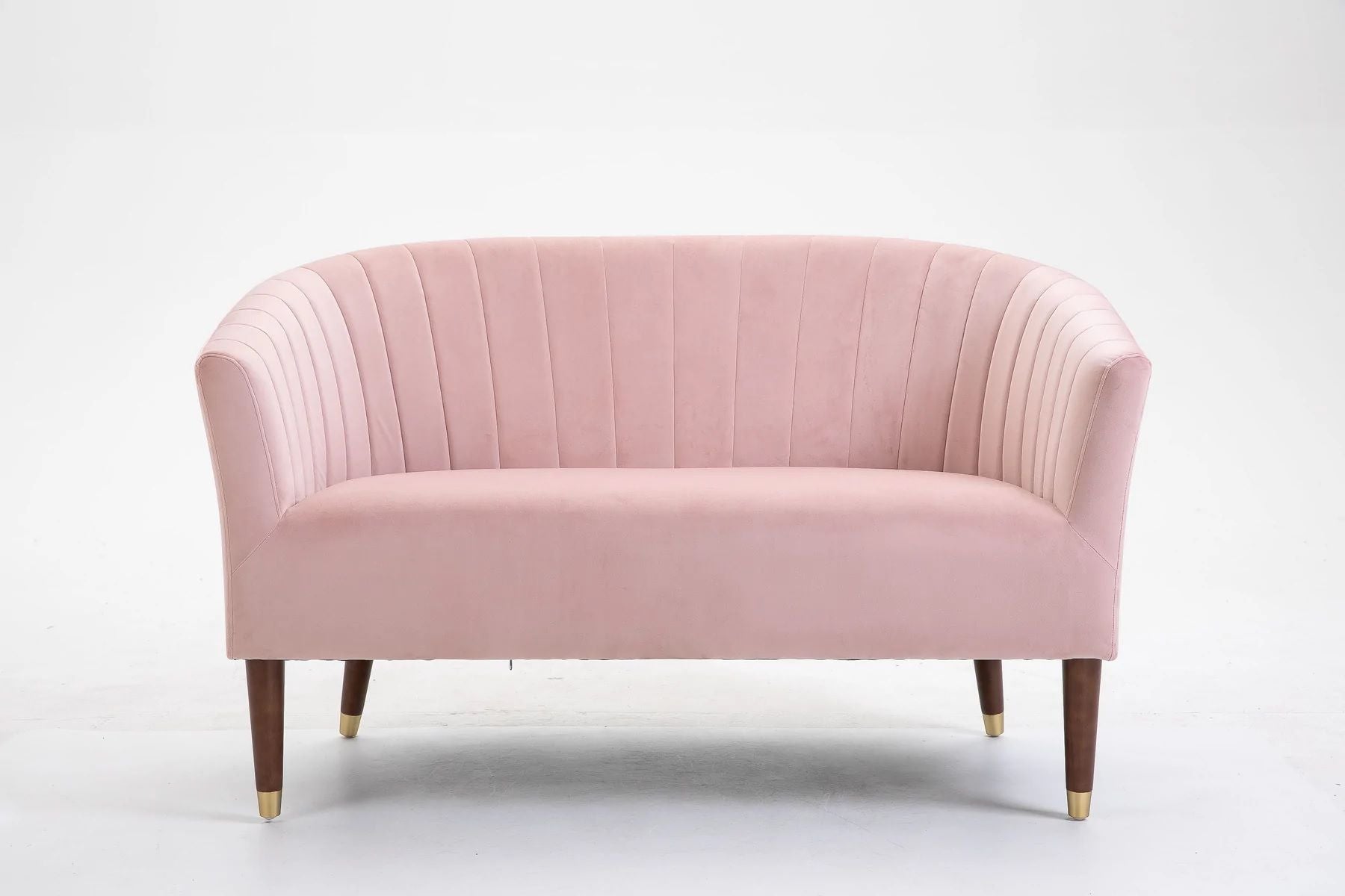 Nicole Velvet 2 Seater Sofa - Blush Pink