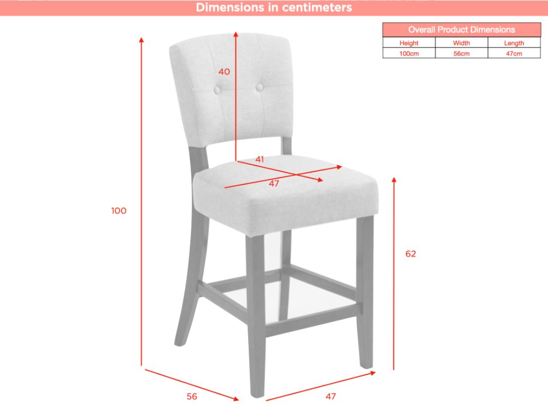 Oakridge Counter Stool - Fabric and Dark Oak Set of 2 (Beige and Grey)