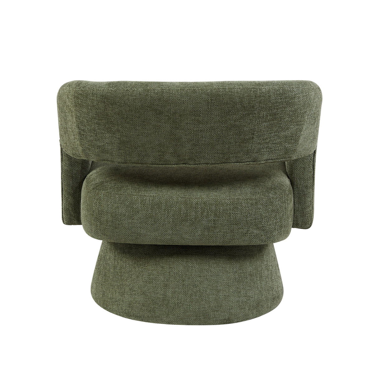 Orla Green fabric swivel accent chair rear view