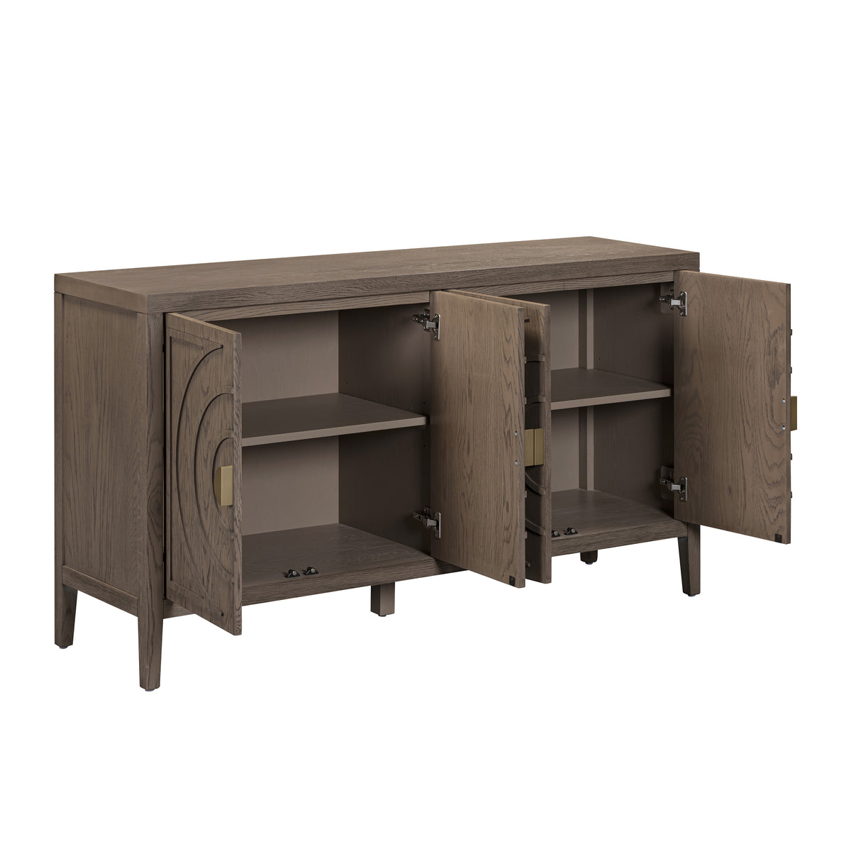 Oslo 4 Door Sideboard - cupboards open