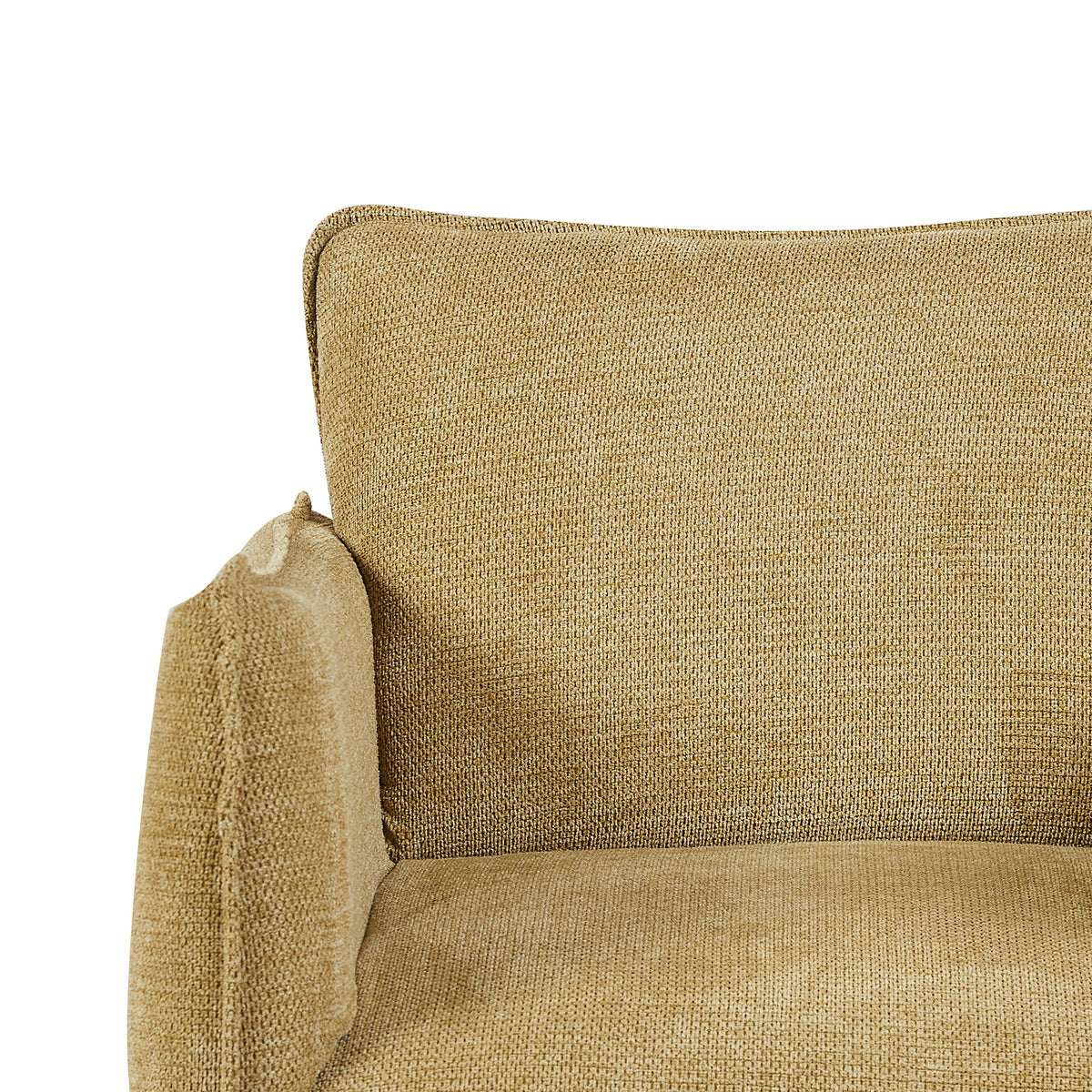 Piper Olive Green fabric accent chair backrest fabric close-up
