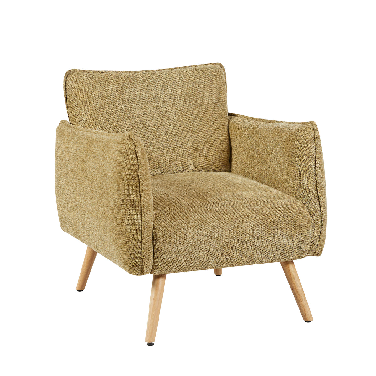 Piper Olive Green fabric accent chair angled view