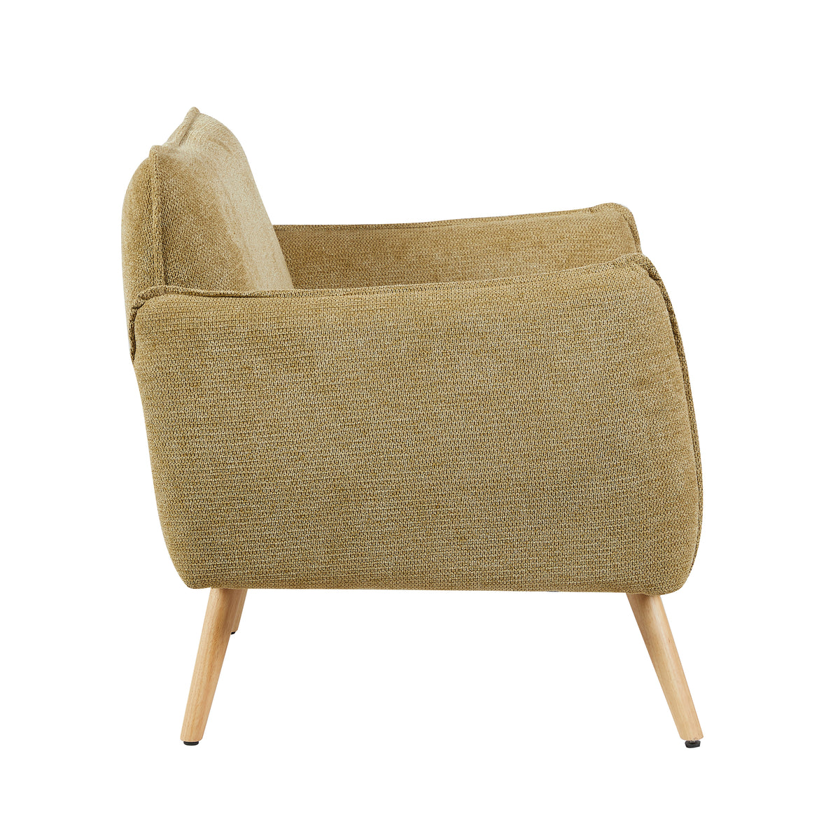 Piper Olive Green fabric accent chair side view