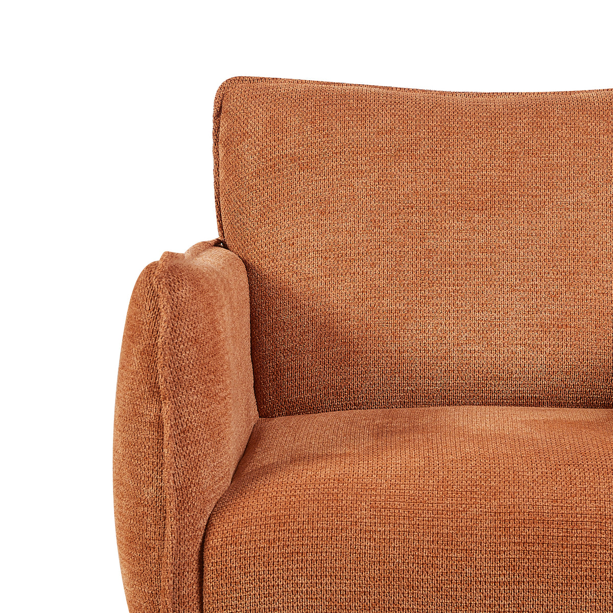 Piper Rust fabric accent chair backrest fabric close-up