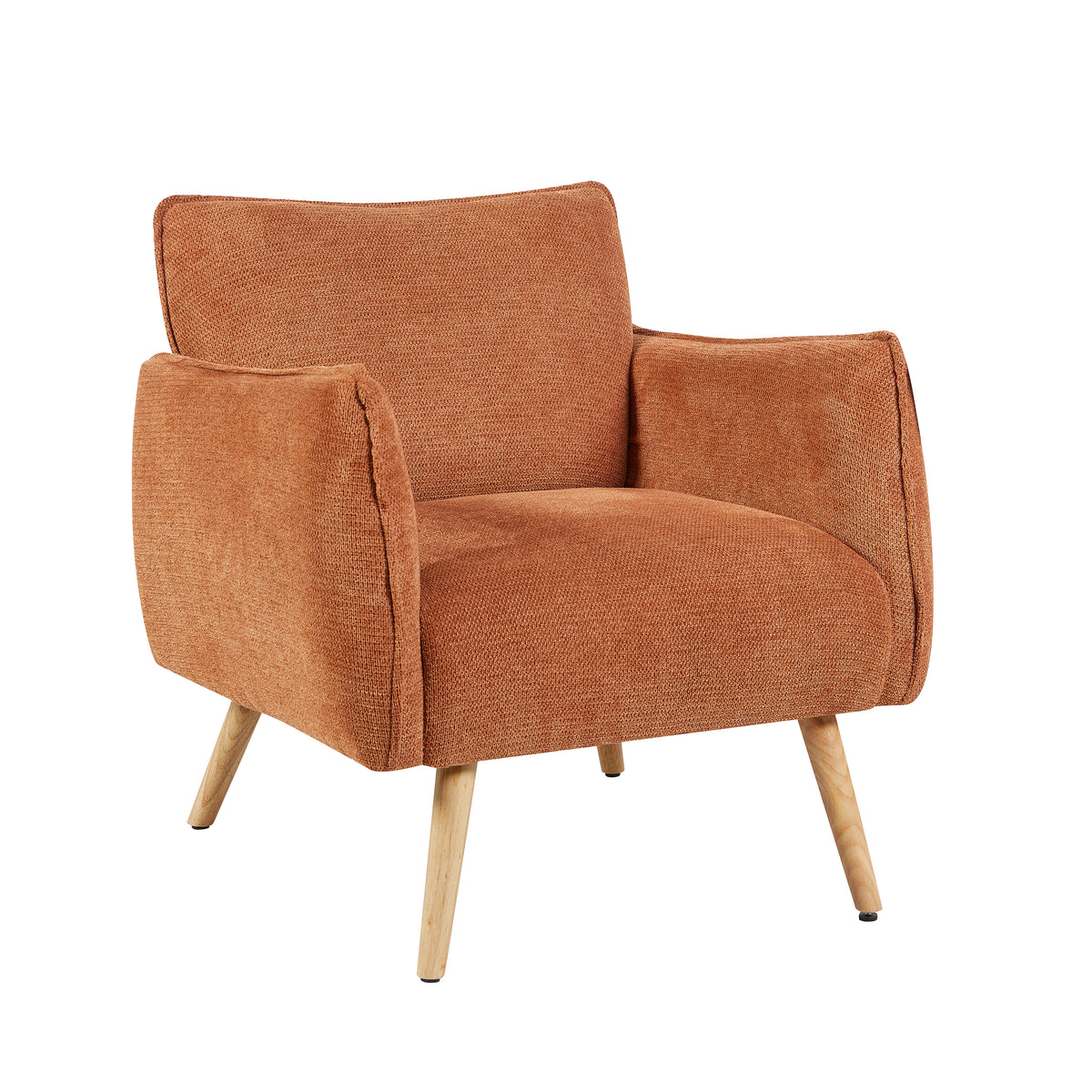 Piper Rust fabric accent chair angled view