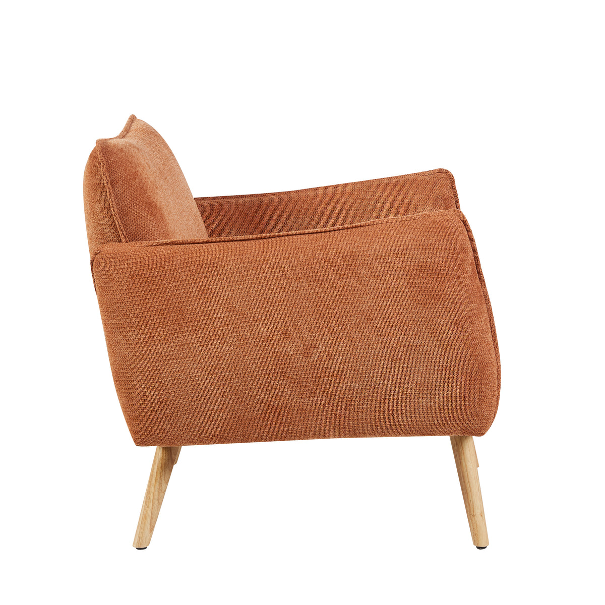Piper Rust fabric accent chair side view