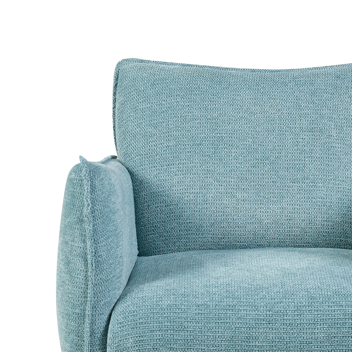 Piper Teal fabric accent chair backrest fabric close-up