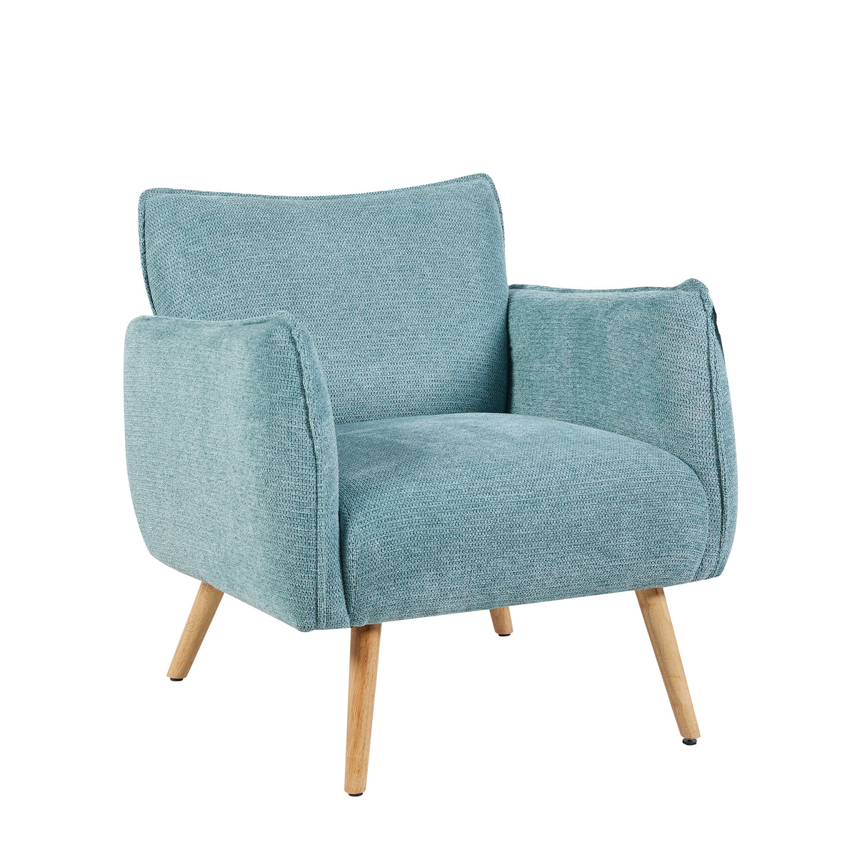Piper Teal fabric accent chair angled view