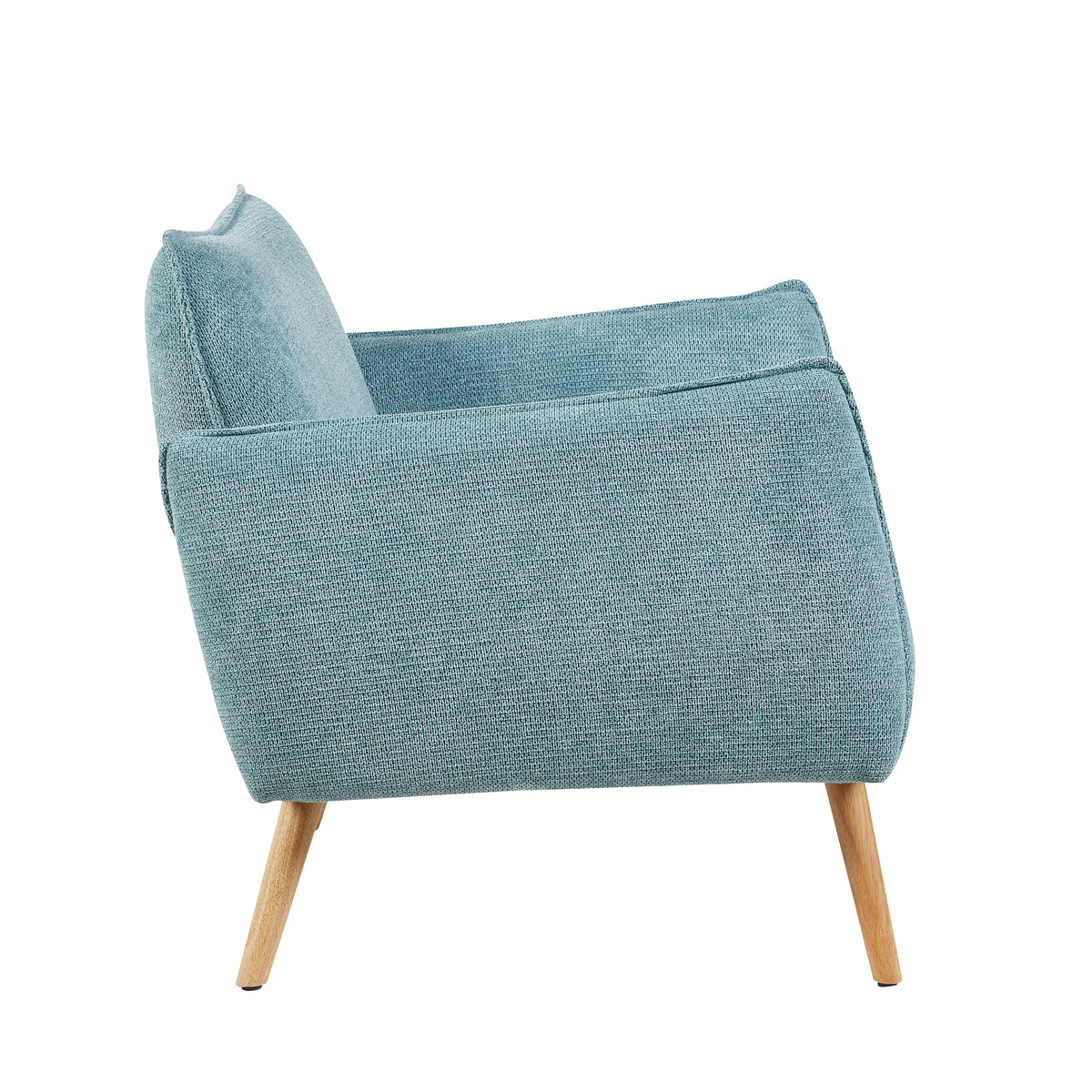 Piper Teal fabric accent chair side view