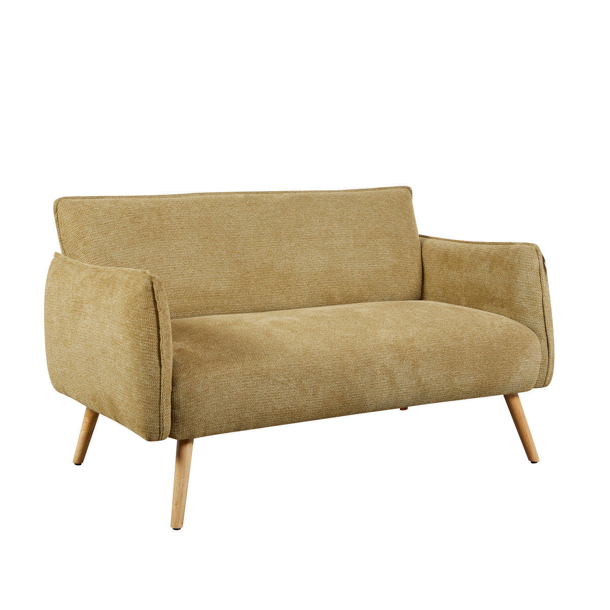 Piper Olive Green fabric two-seater sofa angled view