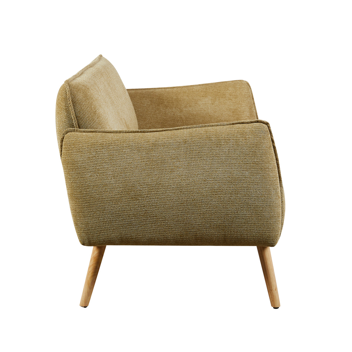 Piper Olive Green fabric two-seater sofa side view