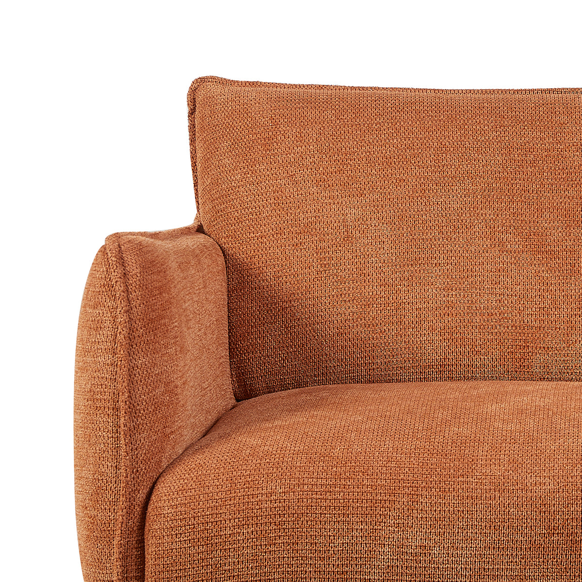 Piper Rust fabric two-seater sofa backrest fabric close-up