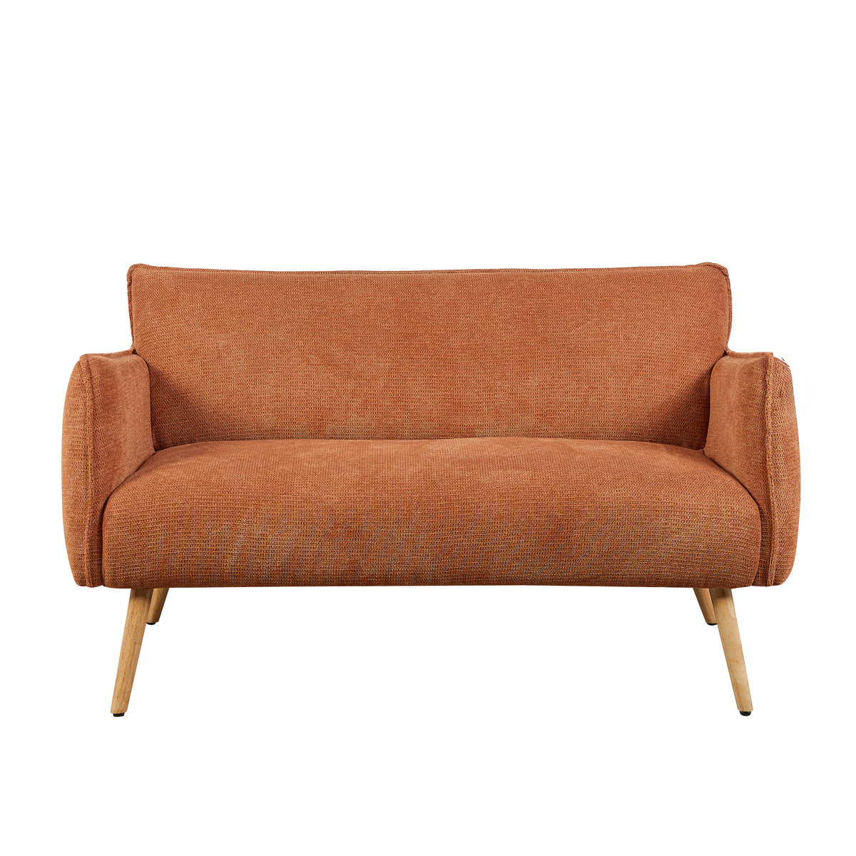 Piper Rust fabric two-seater sofa front view
