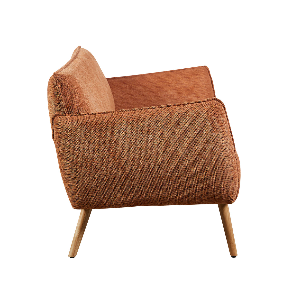 Piper Rust fabric two-seater sofa side view