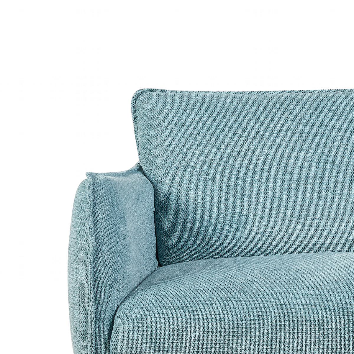 Piper Teal fabric two-seater sofa backrest fabric close-up