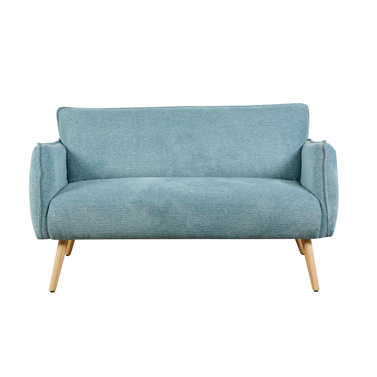Piper Teal fabric two-seater sofa front view