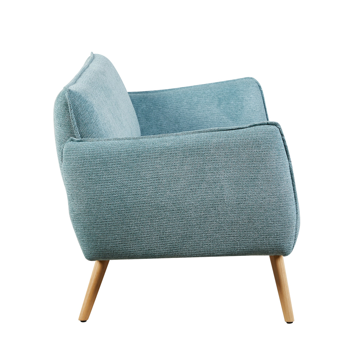 Piper Teal fabric two-seater sofa side view